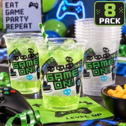 Gamer Birthday 16oz Plastic Cups - 8 PK